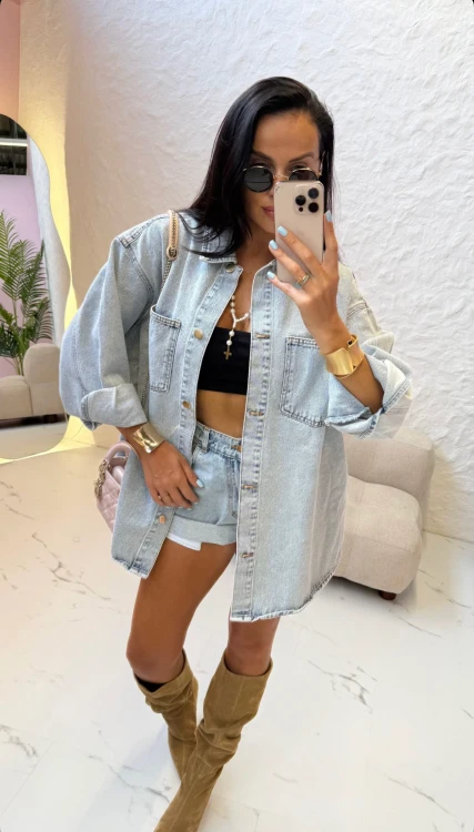 Stylowa katana jeansowa damska LaMilla w kolorze niebieskim lalilafashion