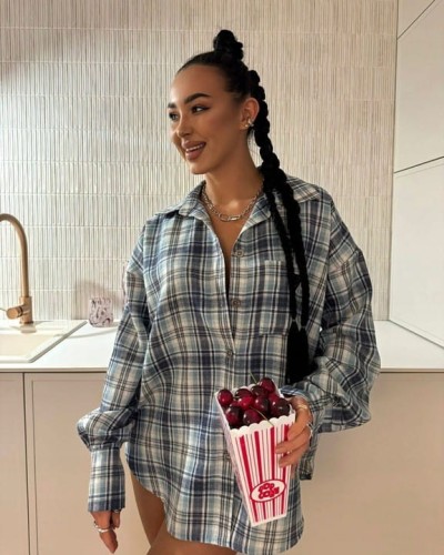 KOSZULA-LA-MILLA-OVERSIZE-W-KRATE-niebieska-granat-NIEBIESKA-lalilafashion.pl