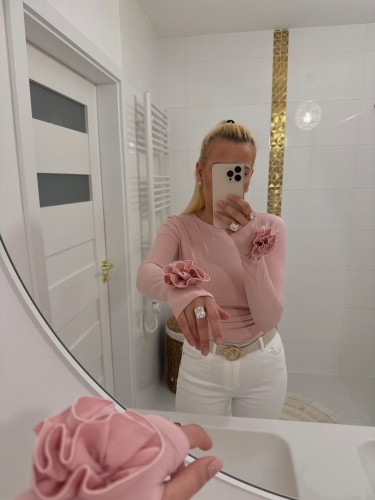 bluzka gold lady morelowa róż lalilafashionpl warszawa
