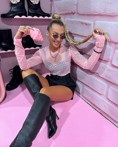 body siateczka la milla serduszka pudrowy róż lalilafashionpl warszawa