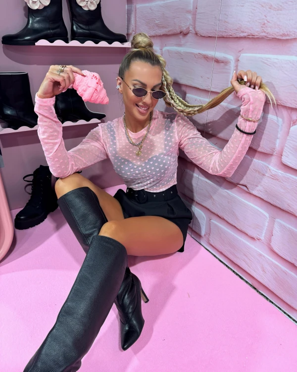 body siateczka la milla serduszka pudrowy róż lalilafashionpl warszawa