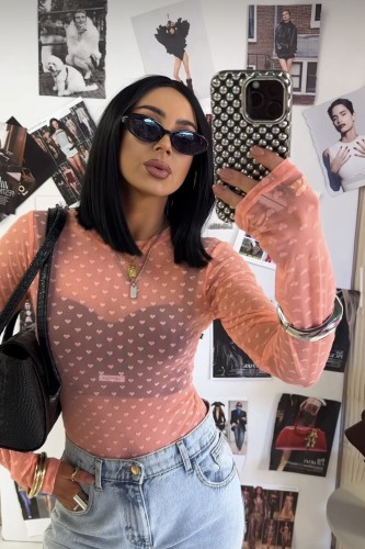 body siatka la milla neon pomarańcz lalilafashionpl warszawa