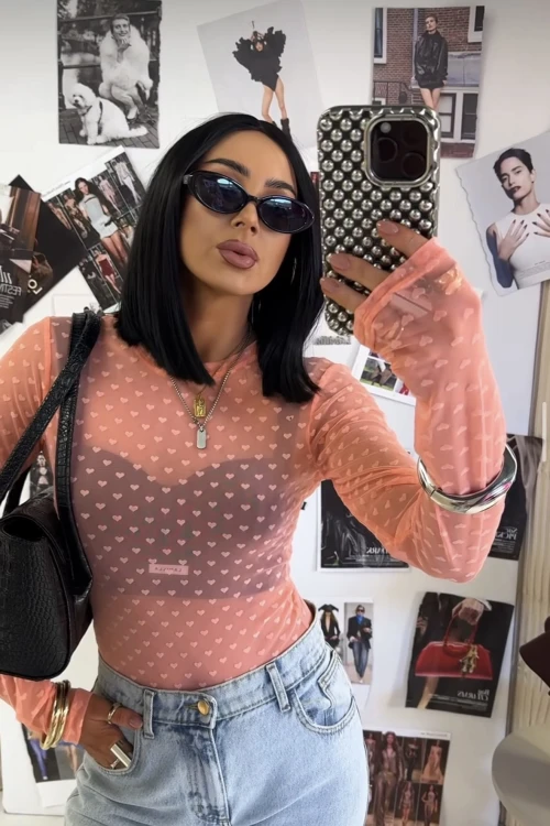 body siatka la milla neon pomarańcz lalilafashionpl warszawa