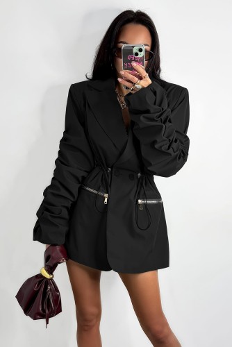 czarna marynark apłaszcz la milla lalilafashionstore
